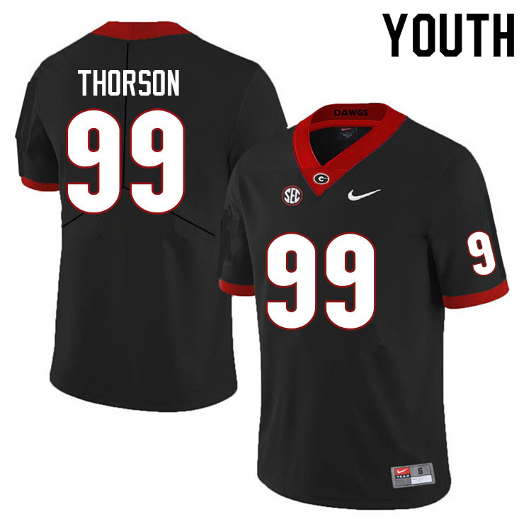 Youth #99 Brett Thorson Georgia Bulldogs College Football Jerseys Sale-Black Anniversary